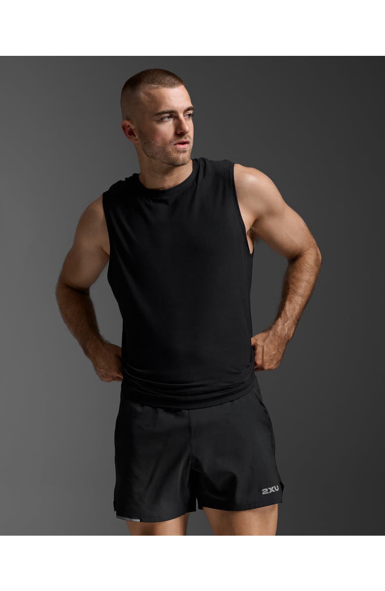 2XU Mens Signature Tank, Main, color, Black/Black