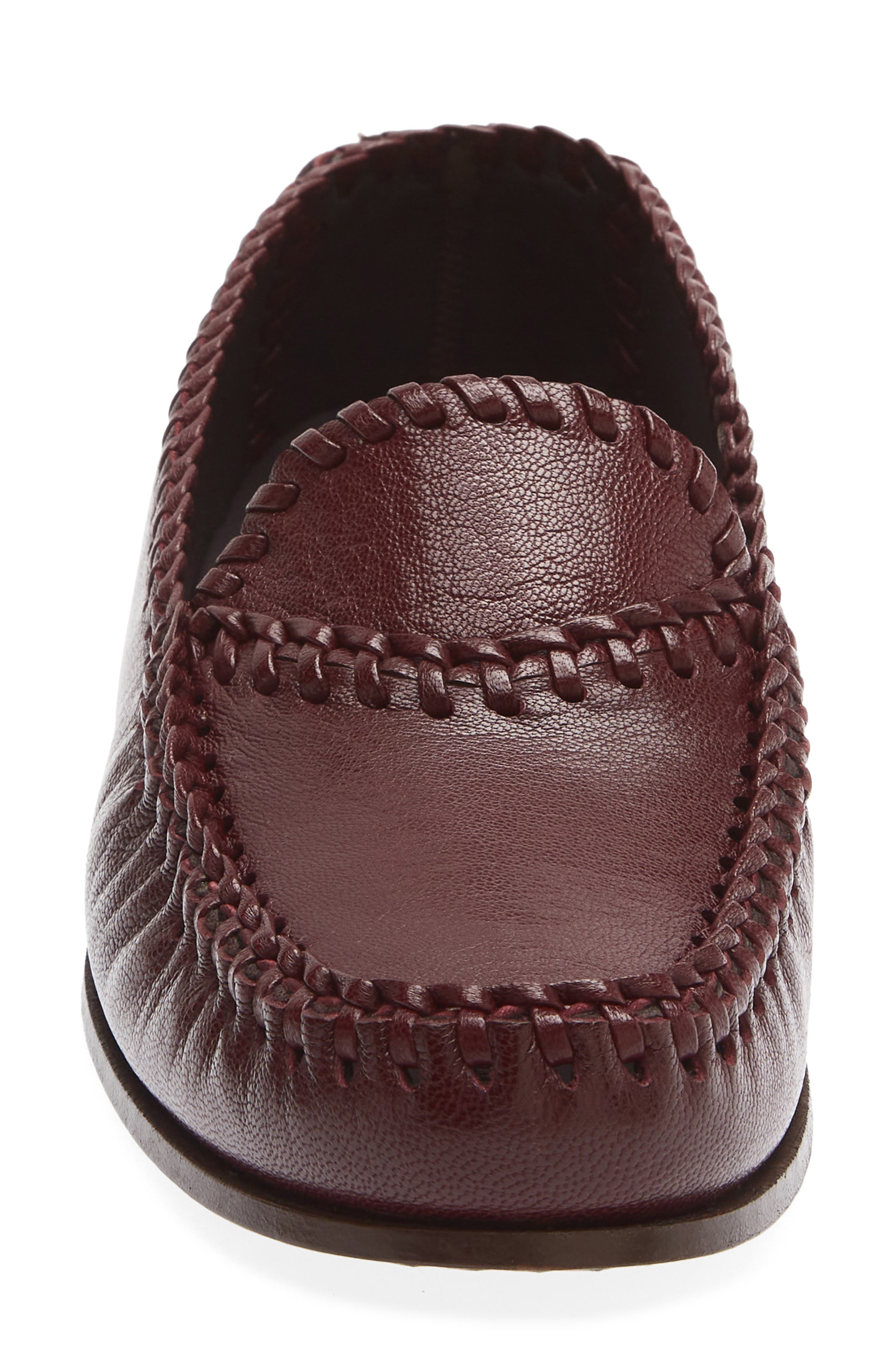 Sastre Braided Leather Loafer, Alternate, color, BURGUNDY