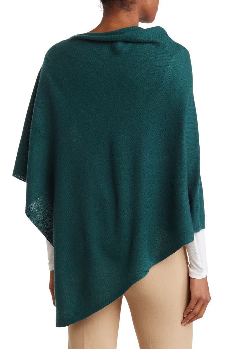 La Fiorentina Cashmere Poncho, Alternate, color, Forest