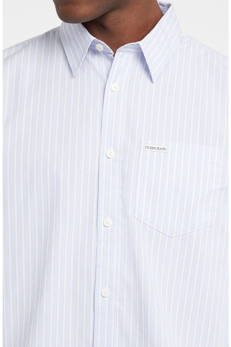 Regular Fit Stripe Cotton Button-Up Shirt, Alternate, color, MEDIUM BLUE