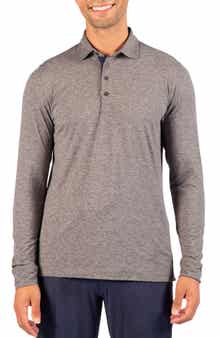 Brushed Melange Long Sleeve Polo