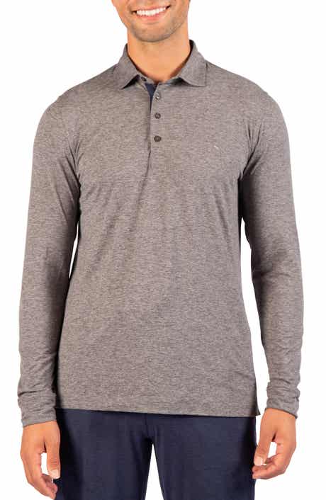 Brushed Melange Long Sleeve Polo