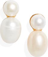 Lele Sadoughi Double Drop Pearl Earrings