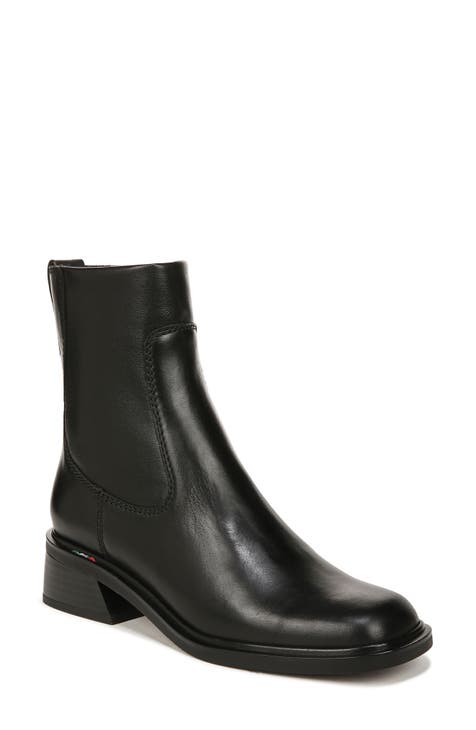 Square toe leather boots on sale