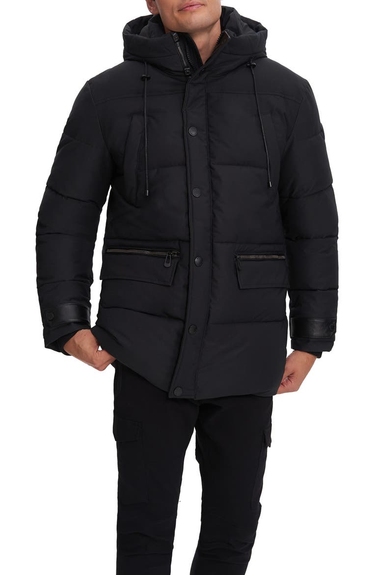 Russel Hooded Parka Jacket, Main, color, BLACK