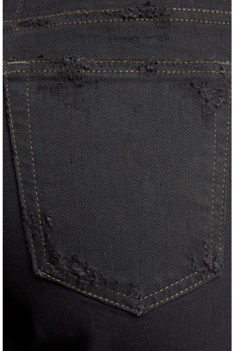 Destroyed Skinny Jeans, Alternate, color, BLACK