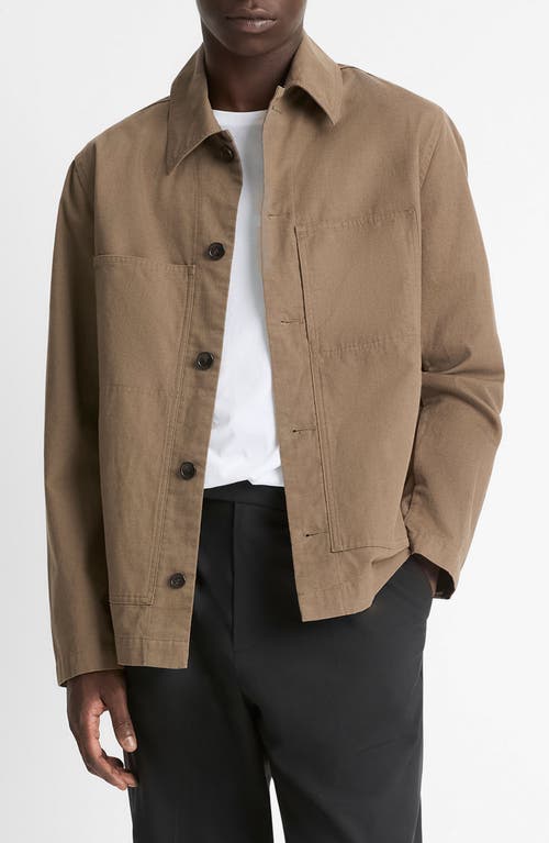 Vince Cotton & Linen Chore Jacket In Shroom