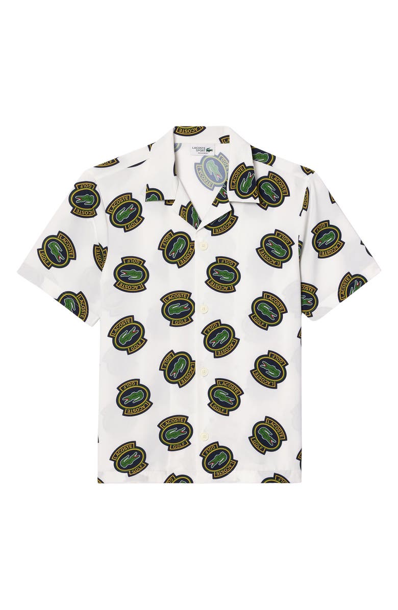 Lacoste Regular Fit Performance Golf Short Sleeve Button-Up Shirt, Alternate, color, 