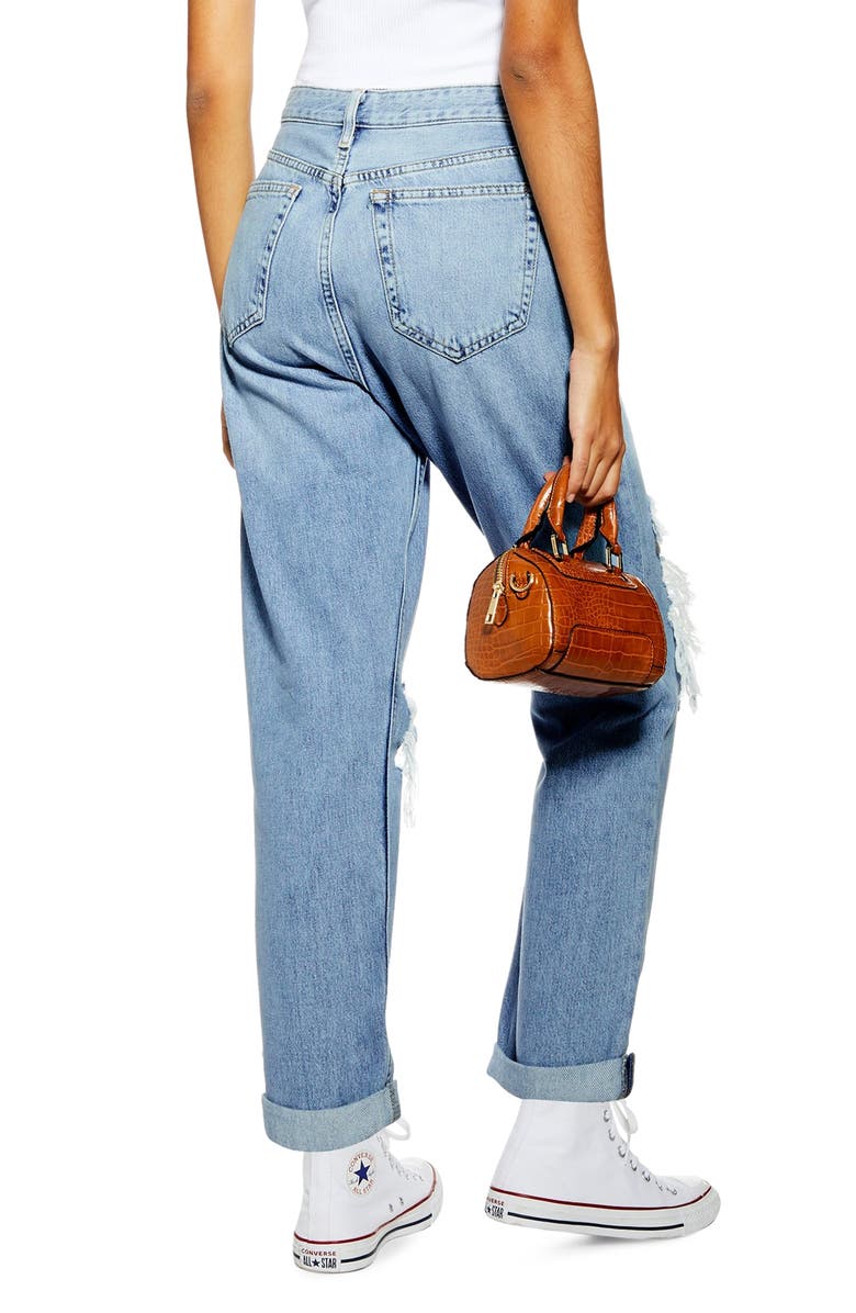 Topshop Hayden Ripped Boyfriend Jeans, Alternate, color, 