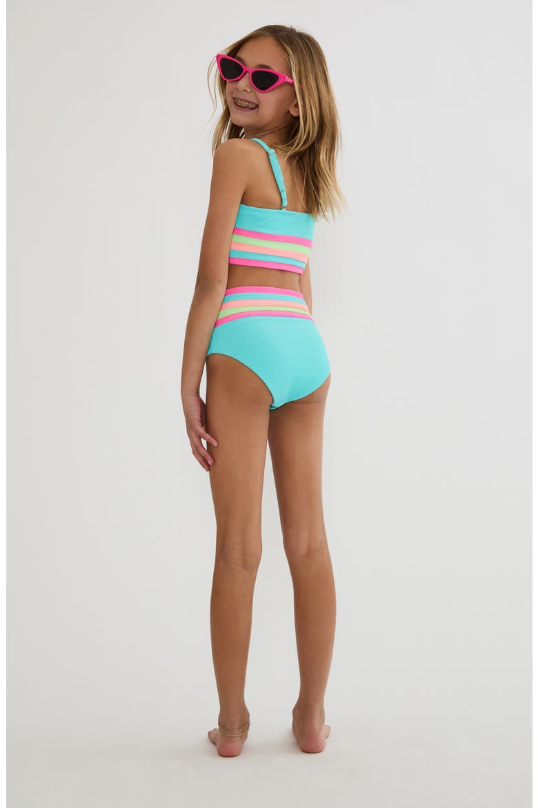 Kids' Little Millie & Mae Two-Piece Swimsuit, Alternate, color, HIBISCUS COVE COLORBLOCK