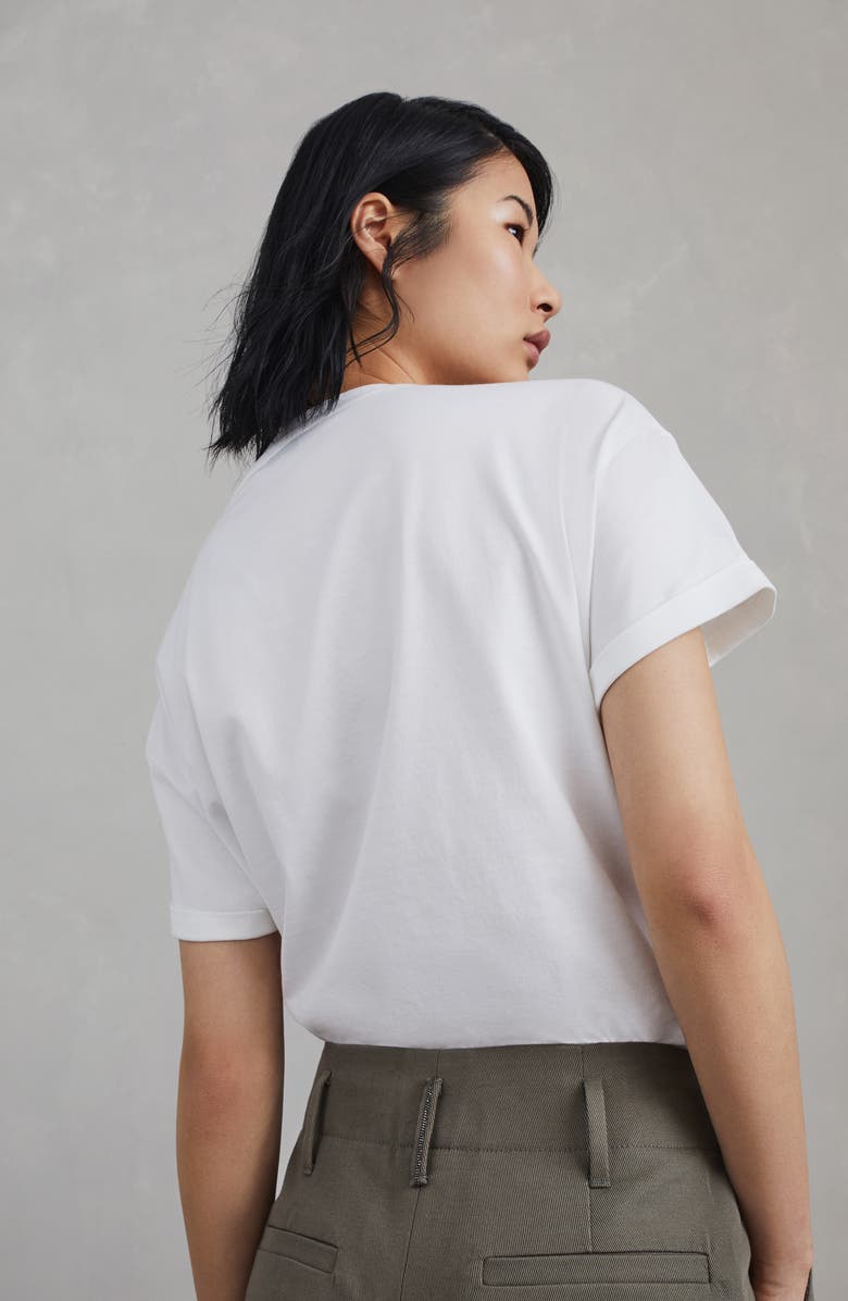 Brunello Cucinelli Cotton and wool cover sartorial baggy trousers with monili, Alternate, color, 