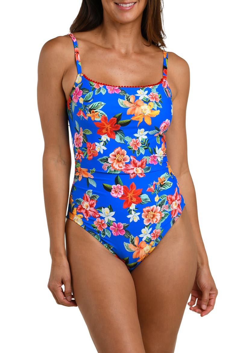 Modern One-Piece Swimsuit, Main, color, BLUE MULTI