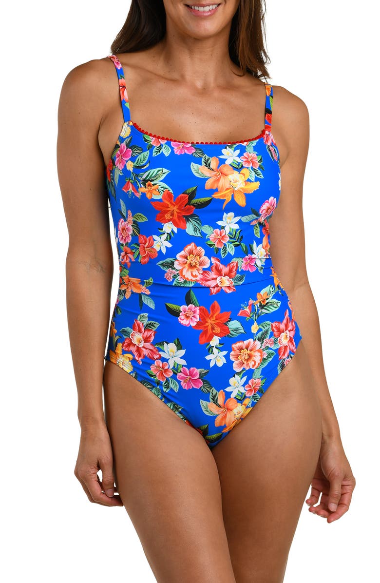 La Blanca Modern One-Piece Swimsuit, Main, color, Blue Multi