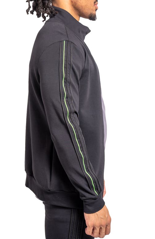 Maceoo Zipper Resistanceneon Black Knit Track Jacket In Black