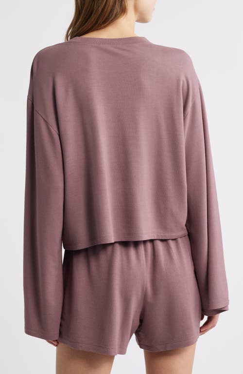 Open Edit Solid Stretch Modal Short Pajamas In Purple Taupe