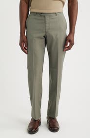 Berle Lightweight Flat Front Mesh Weave Wool Dress Pants