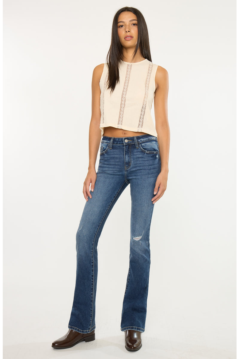 Brooklyn Essentials High Rise Skinny Bootcut Jeans, Alternate, color, Dark Wash