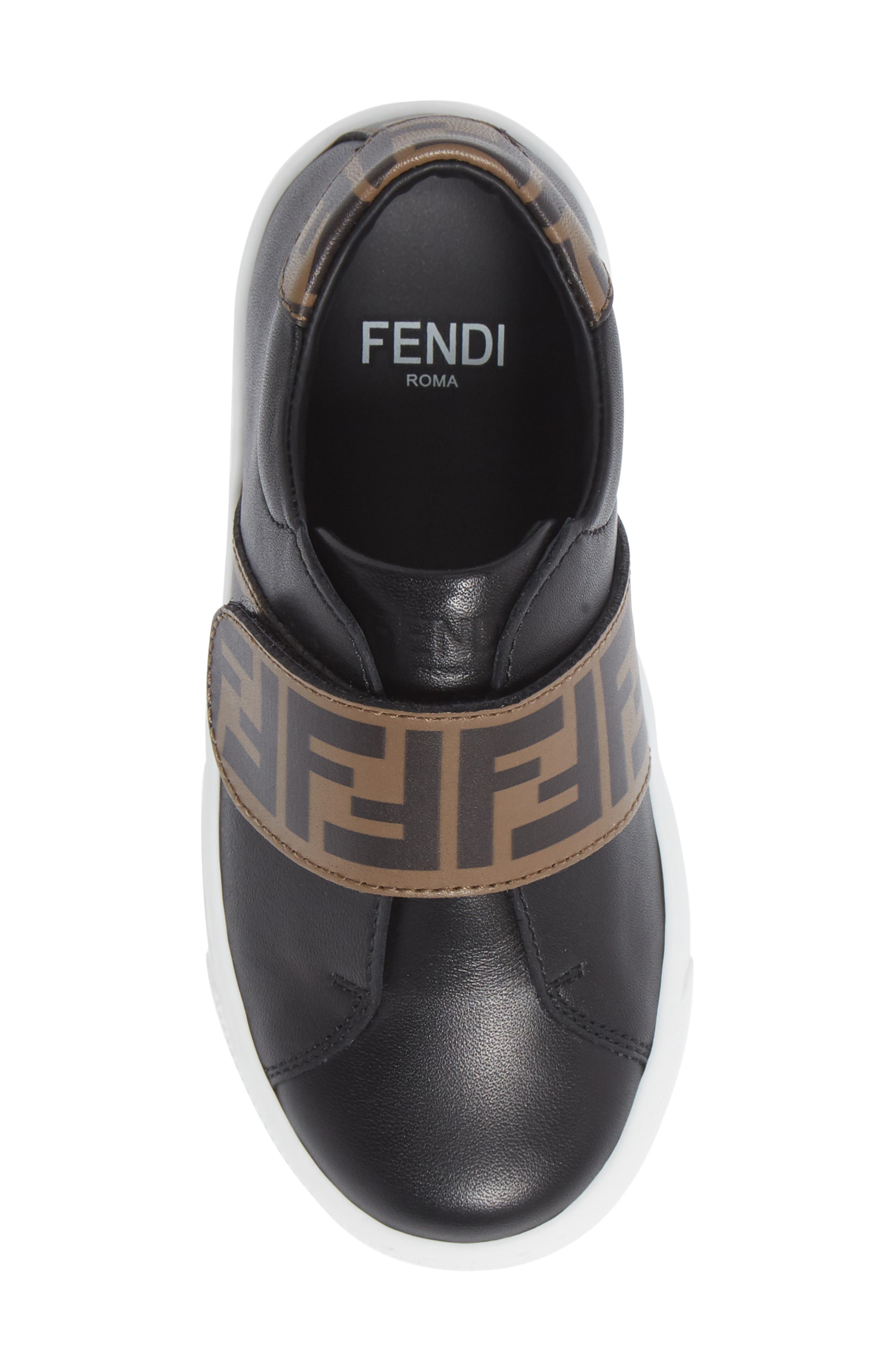 Fendi Kids' FF Logo Low Top Sneaker, Alternate, color, 