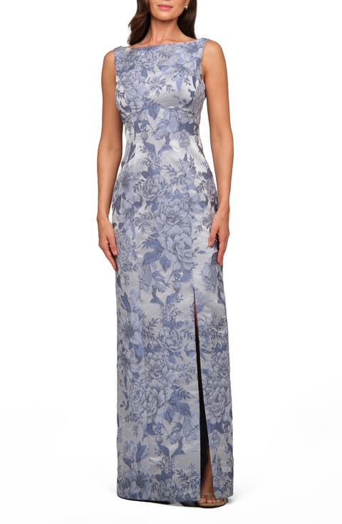 Everleigh Floral Jacquard Column Gown