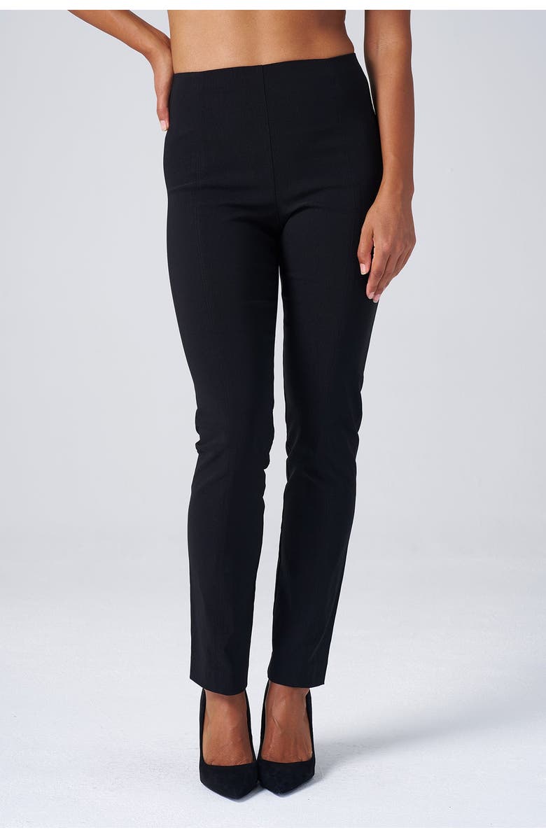 Franne Golde All Season Tapered Pull-On Stretch Pants, Alternate, color, Black
