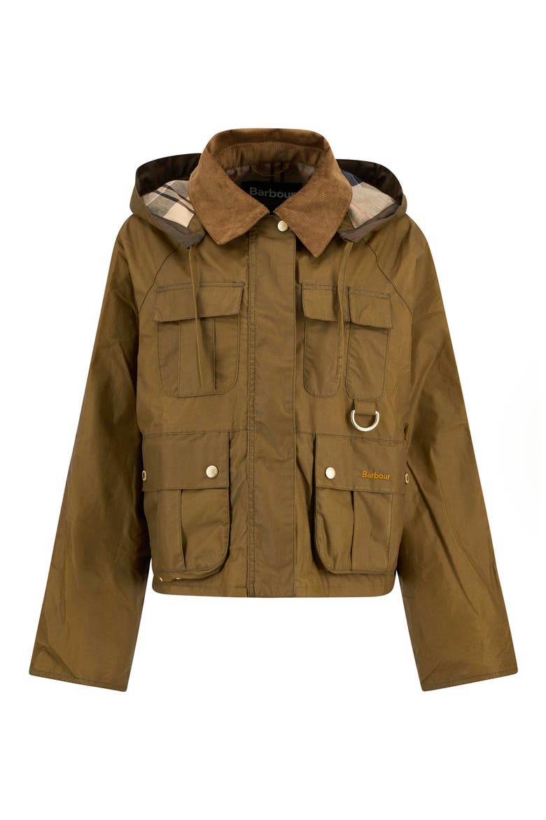 Liza Water Repellent Waxed Cotton Jacket with Removable Hood, Alternate, color, SAND/ DRESS