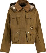 Barbour Liza Water Repellent Waxed Cotton Jacket with Removable Hood