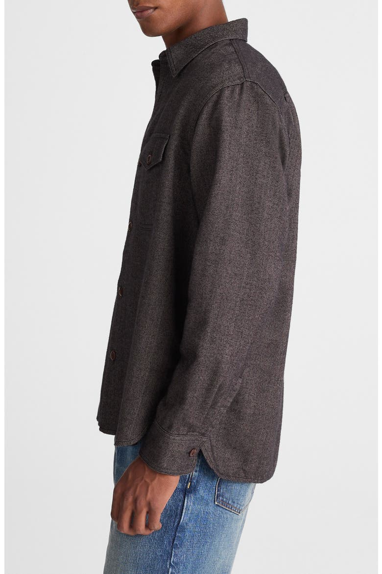 Cotton Herringbone Work Shirt, Alternate, color, GRAY