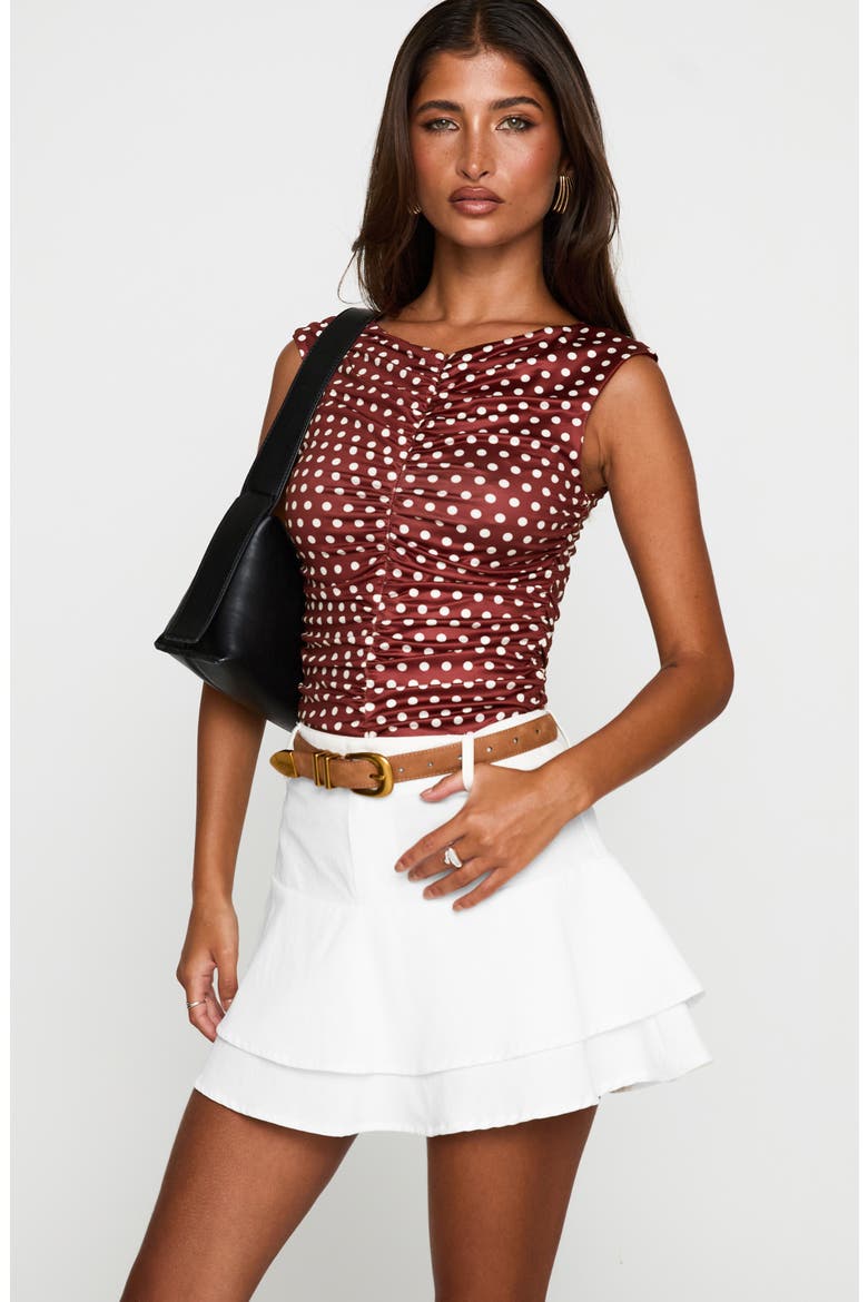 Boderek Tiered Cotton Miniskirt, Alternate, color, WHITE