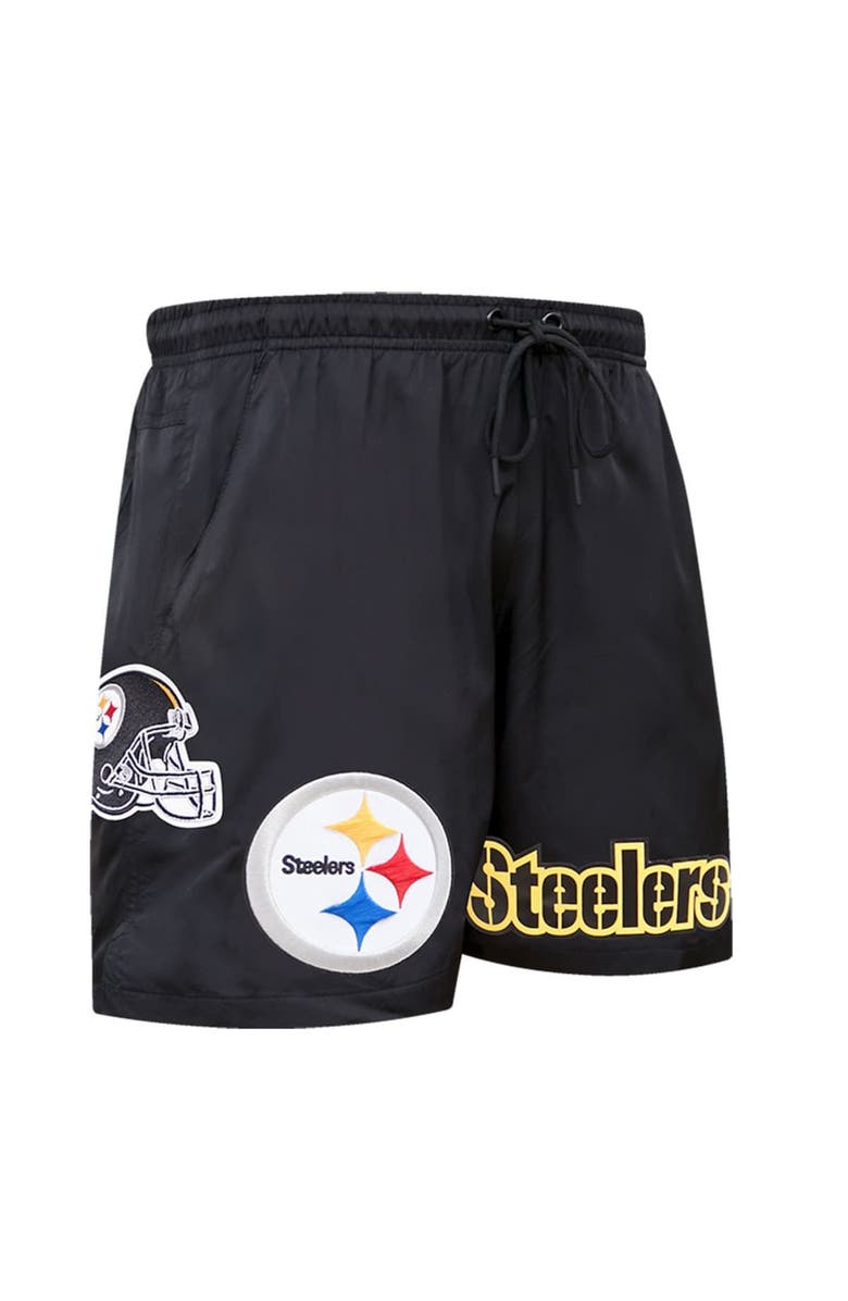 PRO STANDARD Men's Pro Standard Black Pittsburgh Steelers Woven Shorts, Alternate, color, 