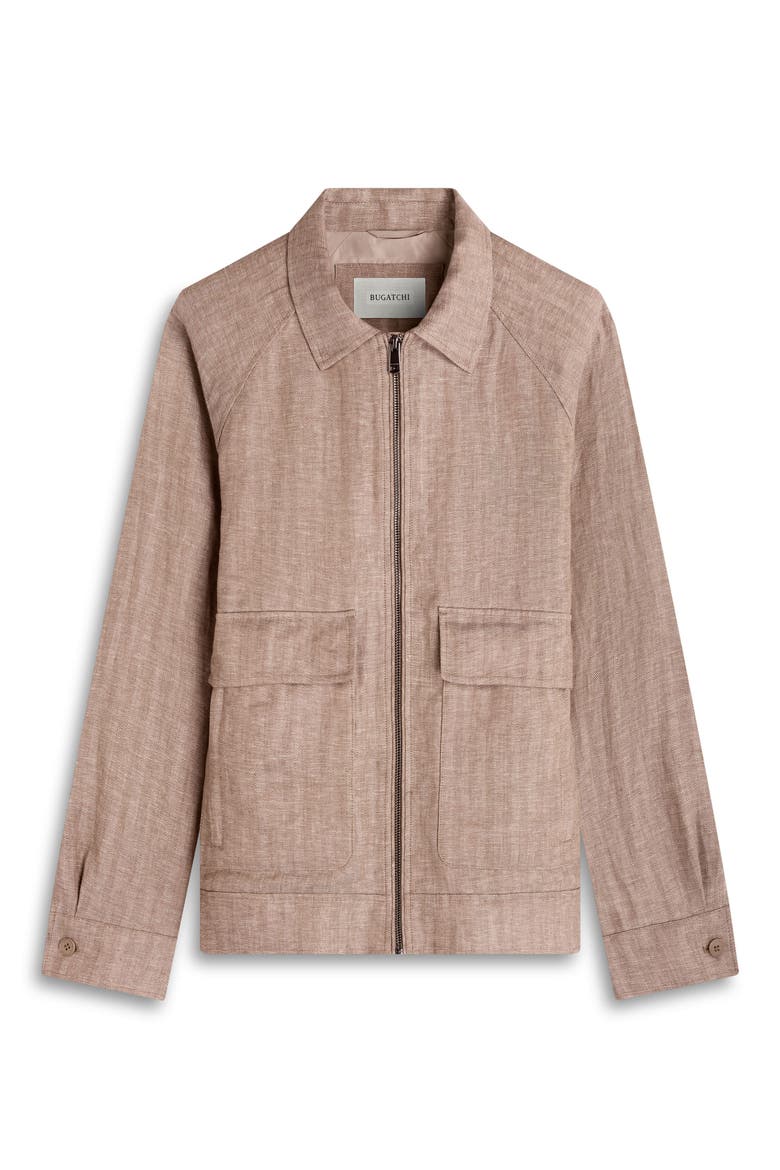 Linen Bomber Jacket, Alternate, color, TOBACCO