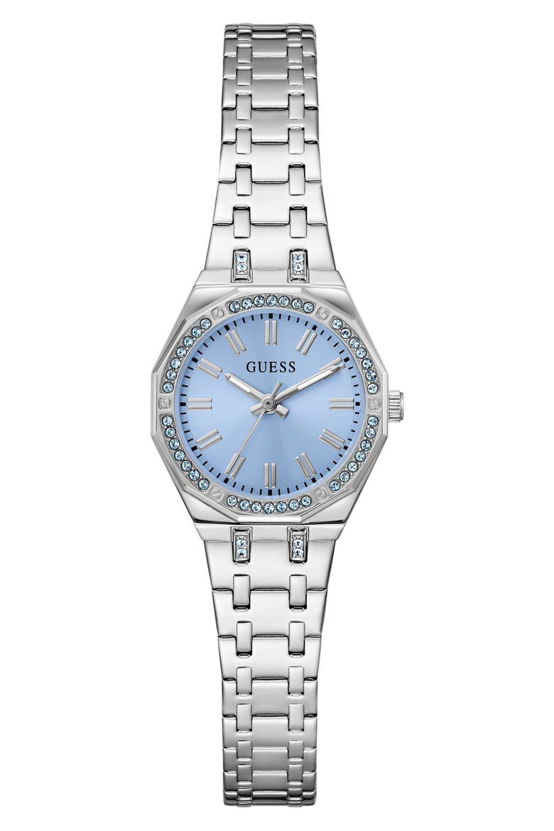 Pixie Crystal Detail Bracelet Watch, 25mm, Main, color, SILVER TONE