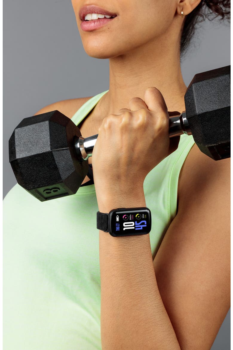 Active 5 Nylon Strap Smartwatch, Main, color, BLACK