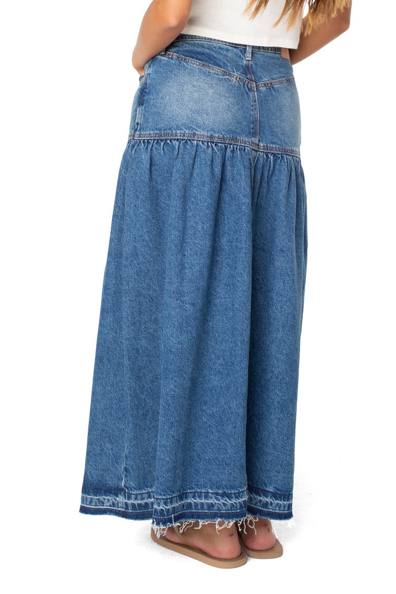 Nocturne Denim Maxi Skirt, Alternate, color, SALT FADE