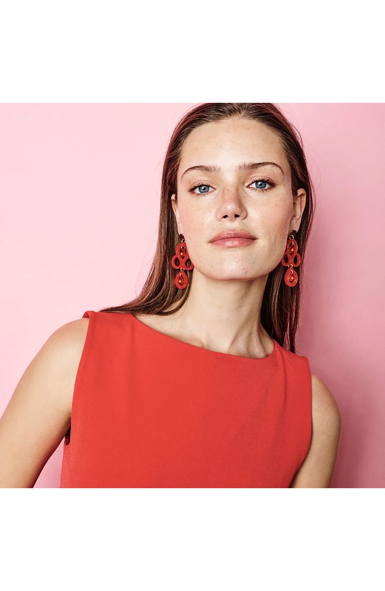 Toolally Petite Batik Earrings - Sienna Red & Orange Mirror, Alternate, color, Sienna Red & Orange Mirror