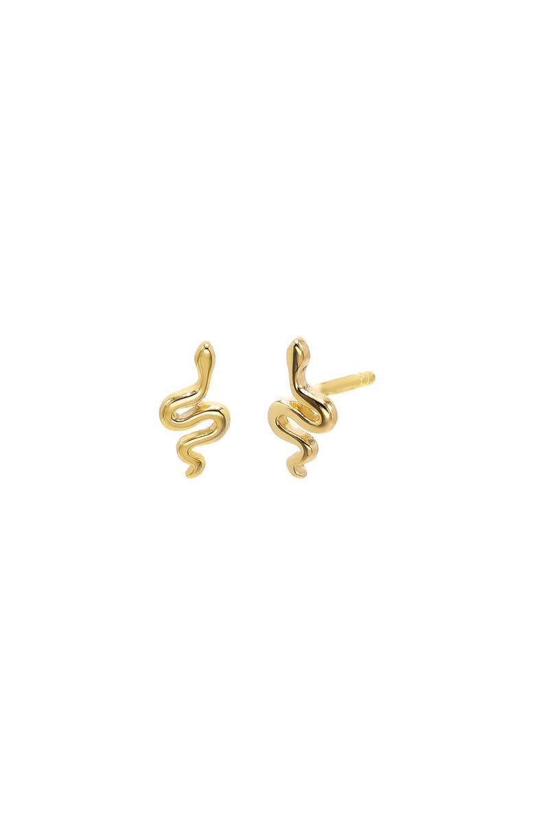 BY ADINA EDEN Tiny Solid Snake Stud Earring 14K, Main, color,