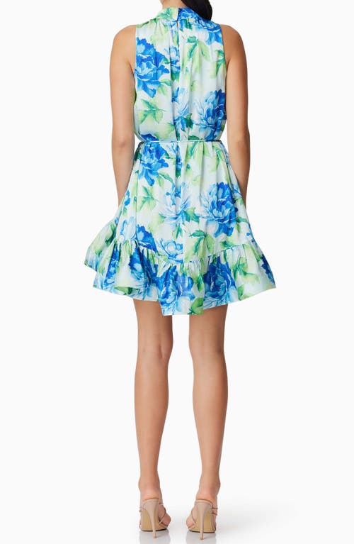 Elliatt Adeena Floral Sleeveless Minidress In Blue Multi