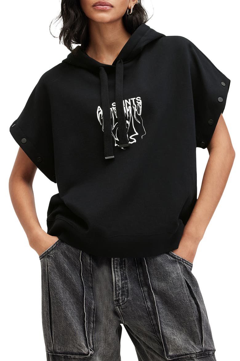 Inksaints Amphia Cotton Graphic Hoodie, Alternate, color, BLACK