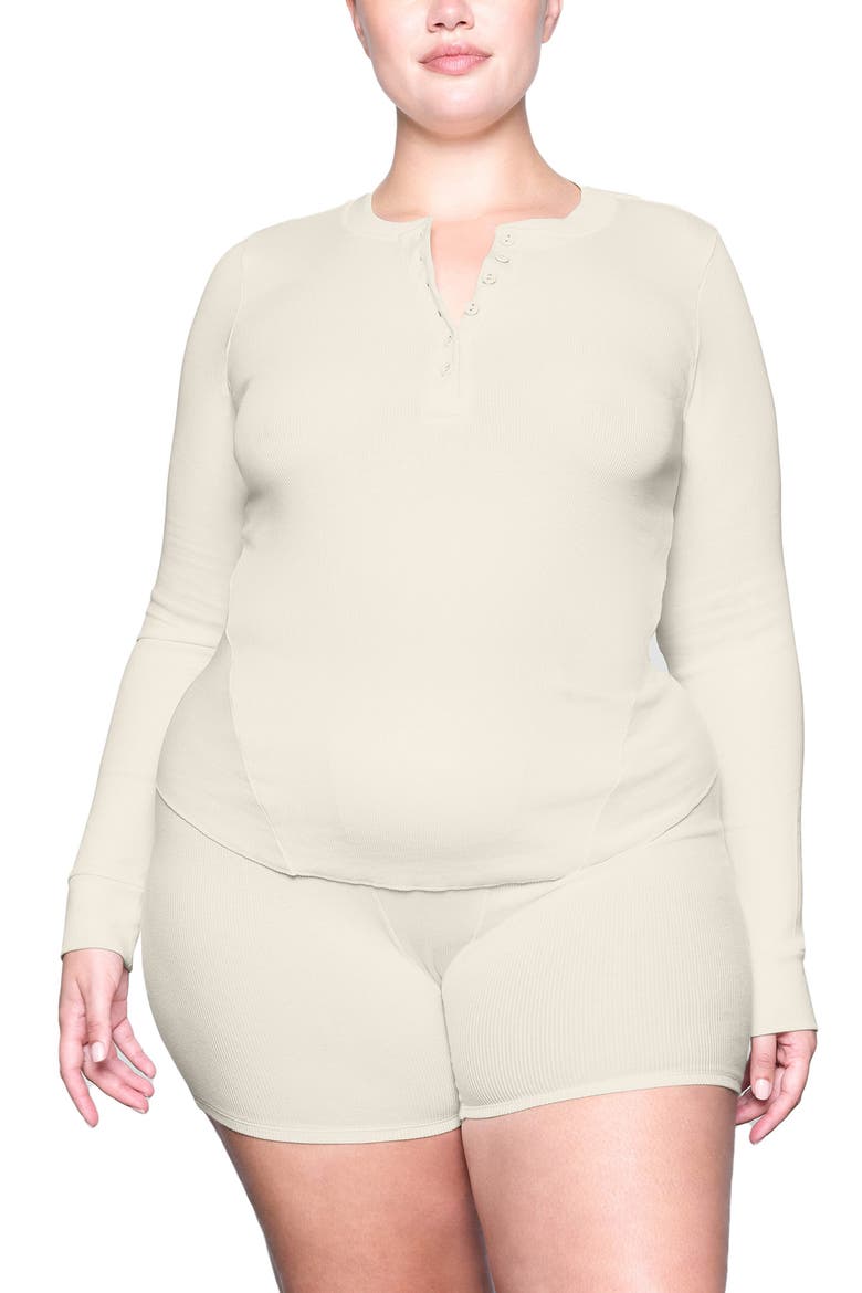 Stretch Cotton Rib Long Sleeve Henley, Alternate, color, LIGHT HEATHER GREY