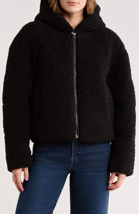 Faux Shearling Hooded Jacket