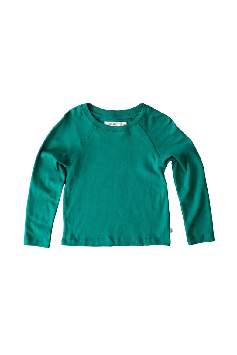 Kids' Organic Cotton Raglan T-Shirt, Alternate, color, Hunter Green