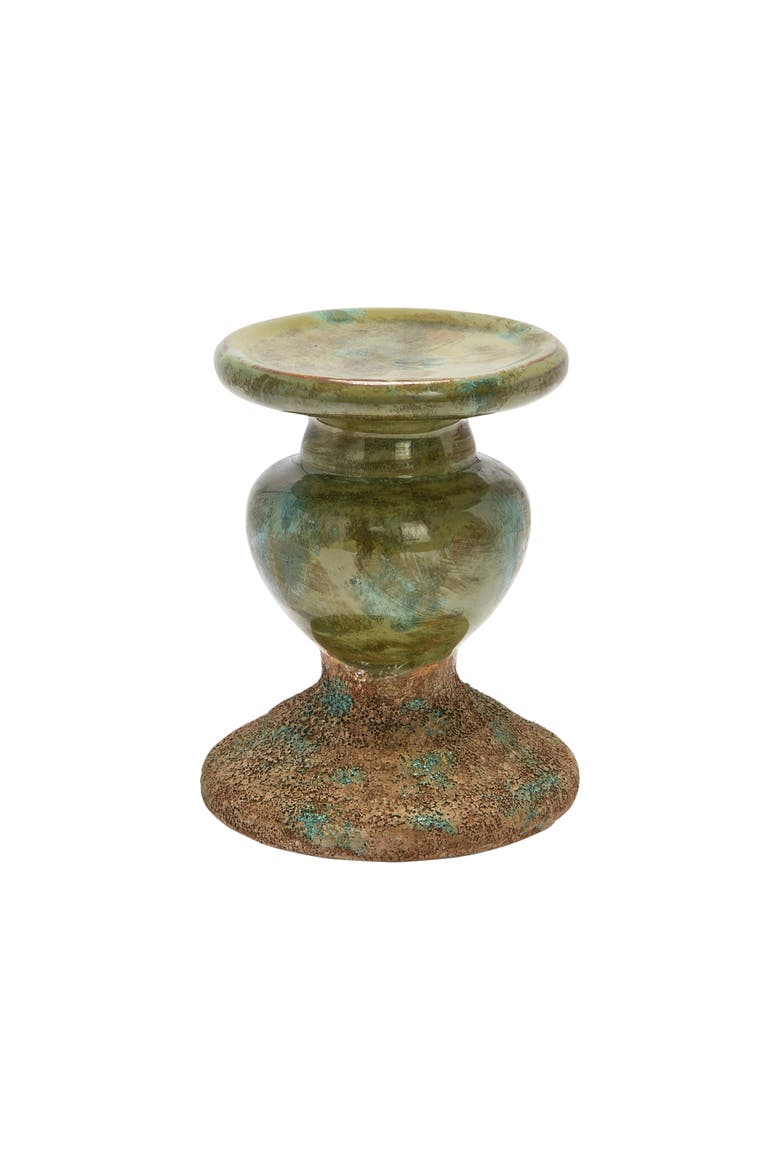 Sculptural Pillar Candle Holder, Main, color, Green
