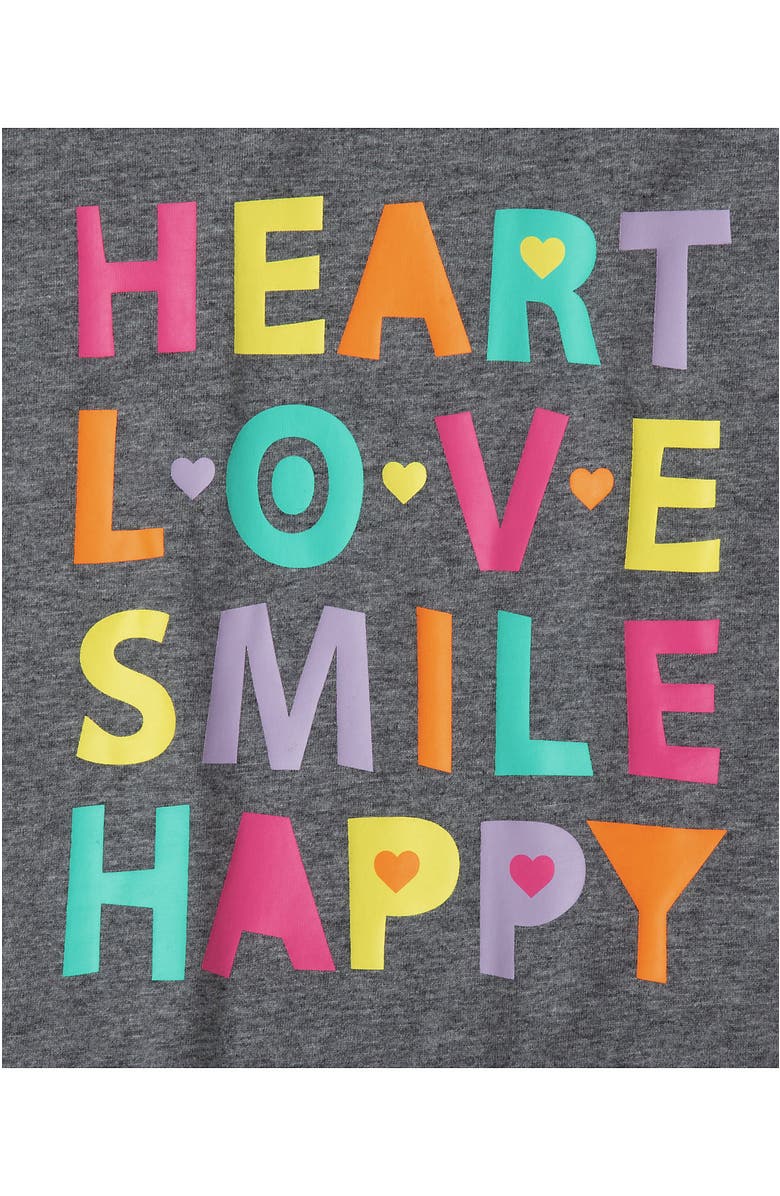 Lands' End Girls Graphic Tee, Alternate, color, Heart Happy Charcoal Heather
