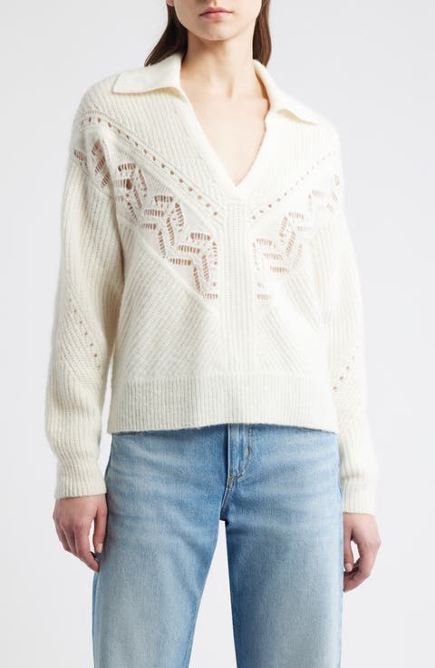 Fortelli Pointelle Collar Sweater