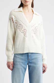 Fortelli Pointelle Collar Sweater
