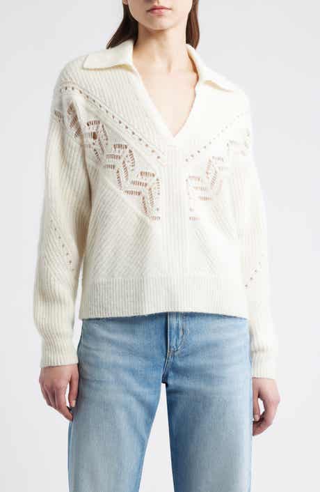 Fortelli Pointelle Collar Sweater