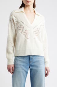 BOSS Fortelli Pointelle Collar Sweater