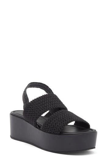 Nordstrom Rack Cassie Platform Wedge Slingback Sandal In Black