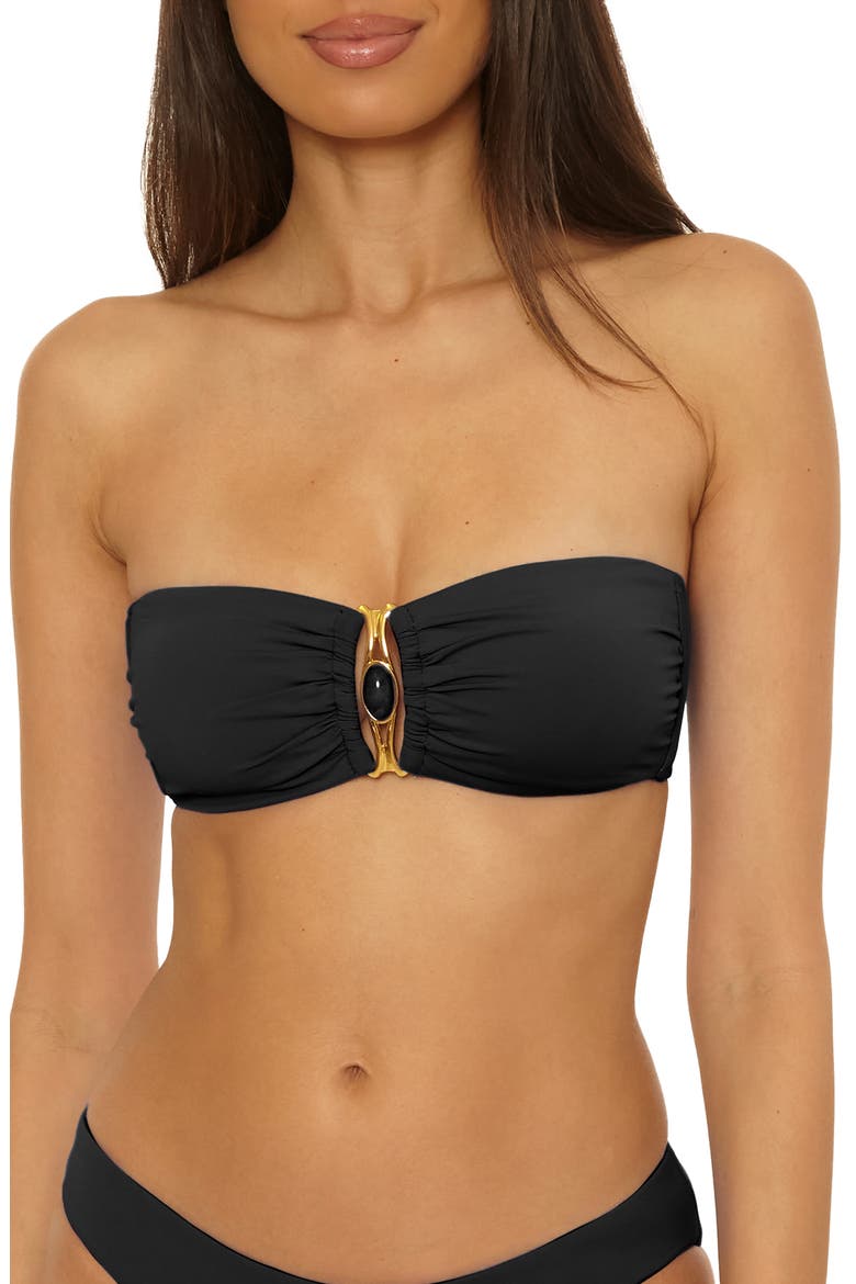 Rock Solid Bandeau Bikini Top, Main, color, BLACK