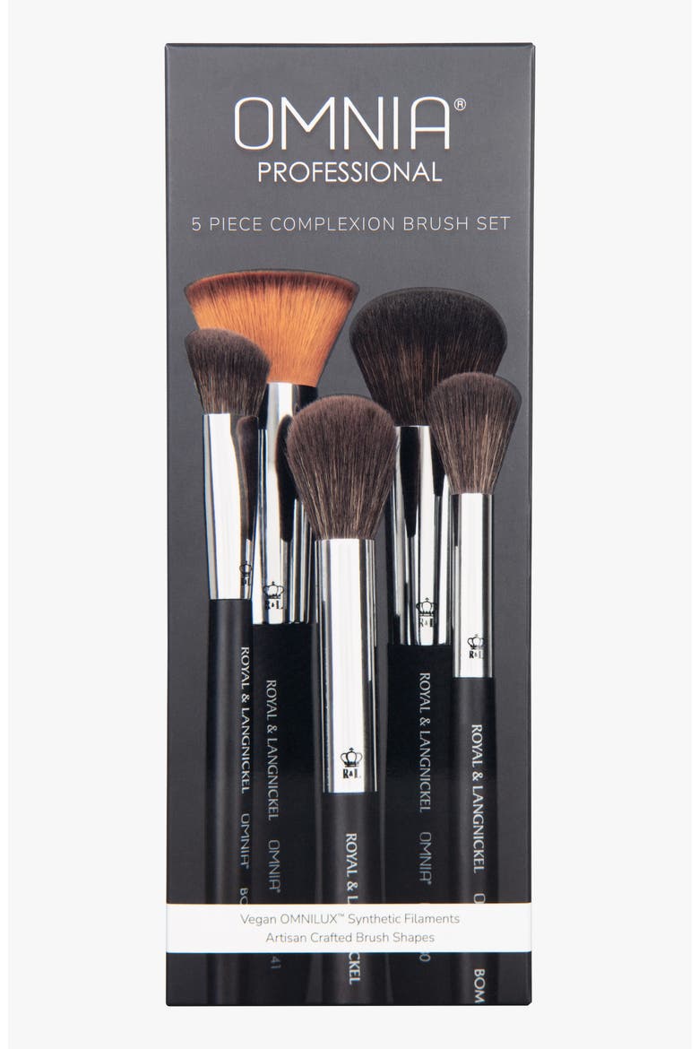 Complexion 5pc Makeup Brush Set, Alternate, color, Black