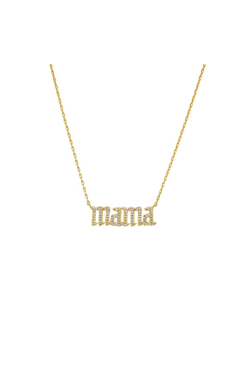 BY ADINA EDEN Pave Mama Pendant Necklace, Main, color, Gold